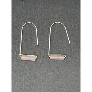 JaxKelly Rose Quartz Drop Earrings – 18K Gold Over Sterling, Minimalist Gemstone